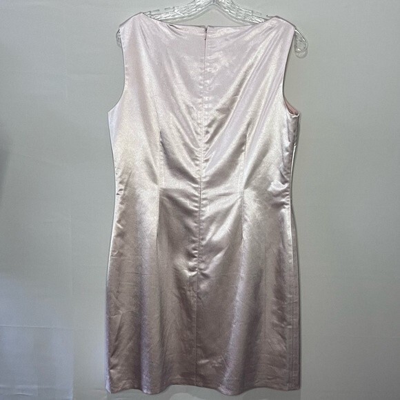 Albert Nipon Blush Sateen Long Collarless Dress Suit Set Size 10 Soft Girl - Picture 13 of 13